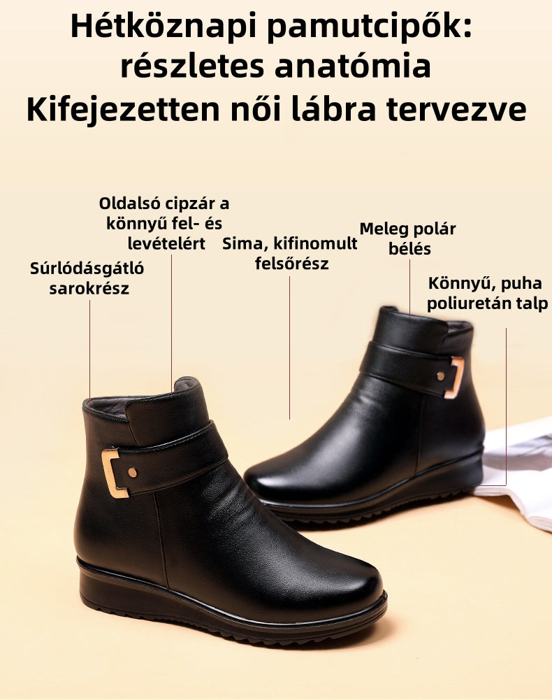 (❄️Utolsó nap az 50%-os kedvezményért) – Ne hagyd ki! ⏰ – Puha és kényelmes valódi gyapjú női cipő lábboltozat-támasztással a könnyebb járás érdekében.