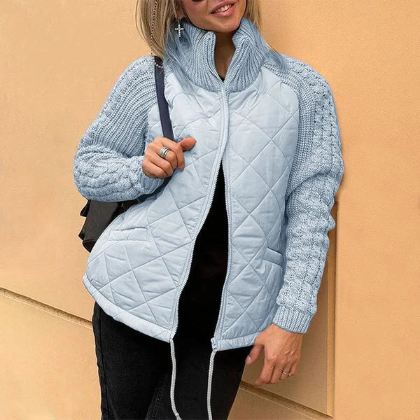 Dámska pletená bunda Patchwork Down Coat