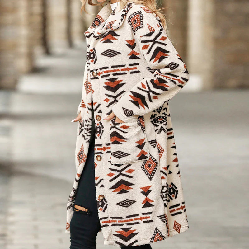 Dámsky kabát s potlačou