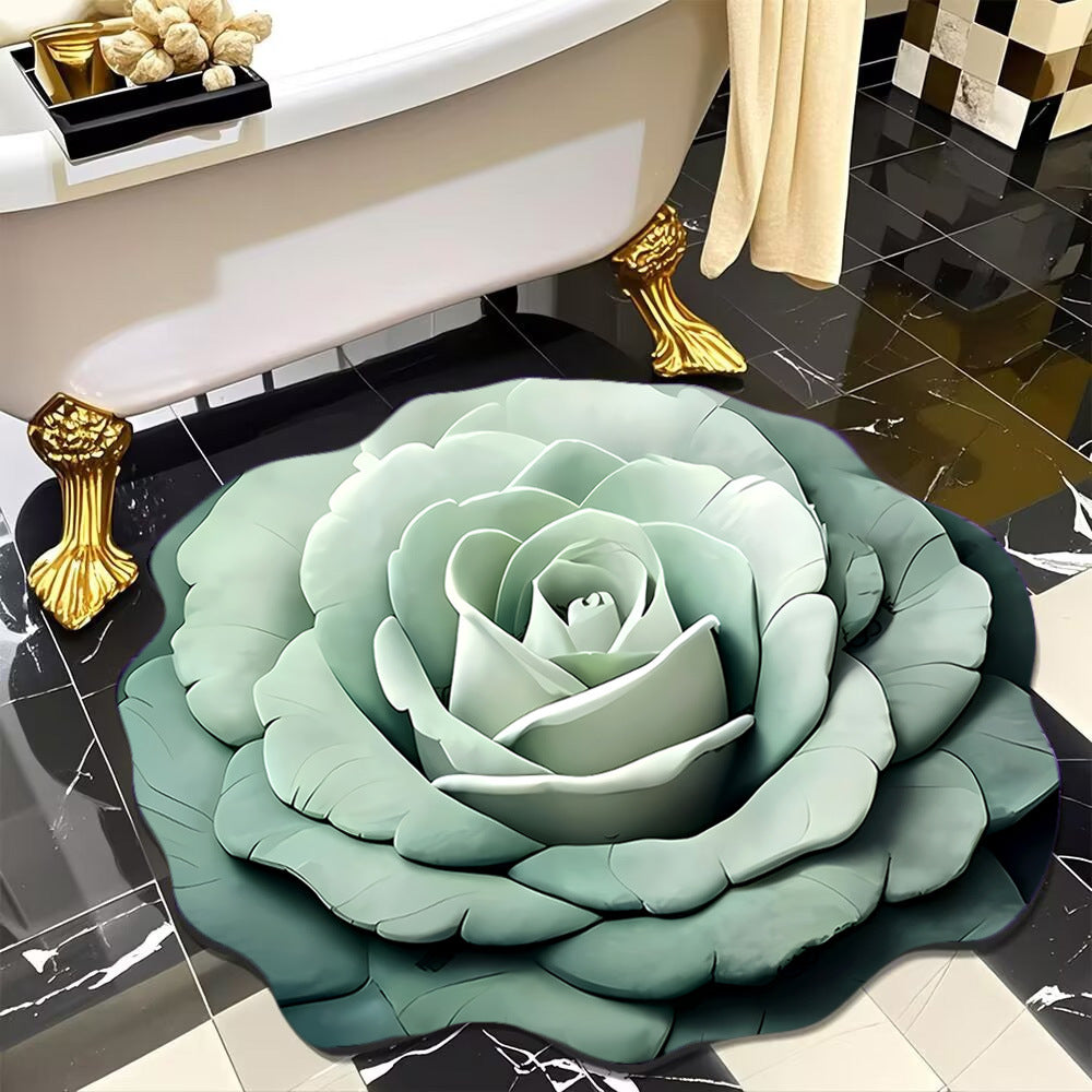 🌸 Kvetinový koberec z kremeliny, savý, protišmykový, 3D vizuálny kvetinový vzor, koberec do spálne, vstupnej časti, kuchyne✨