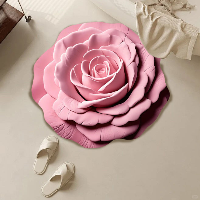 🌸 Kvetinový koberec z kremeliny, savý, protišmykový, 3D vizuálny kvetinový vzor, koberec do spálne, vstupnej časti, kuchyne✨