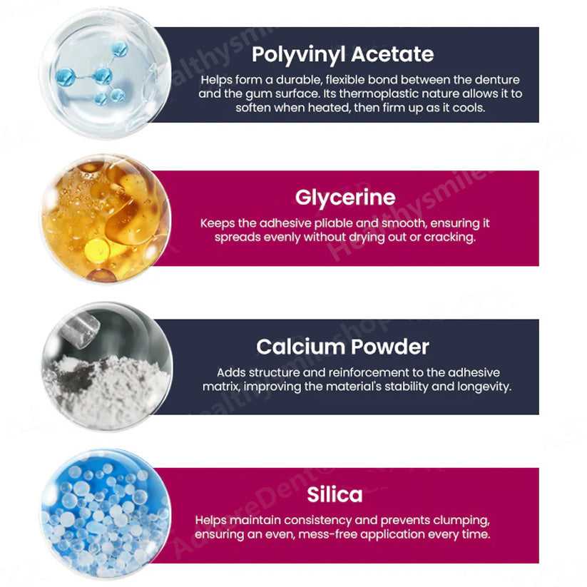 【2 kusy so zľavou 45 %🔥】Termoplastické lepidlo na zubné protézy AdhereDent, odolná retencia zubných protéz