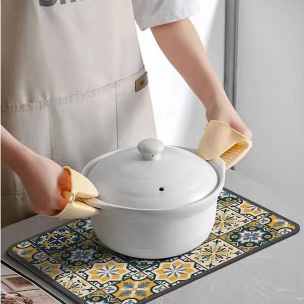 💦Vintage odkvapkávacia podložka – savá, odolná voči oleju, protišmyková a tepluvzdorná