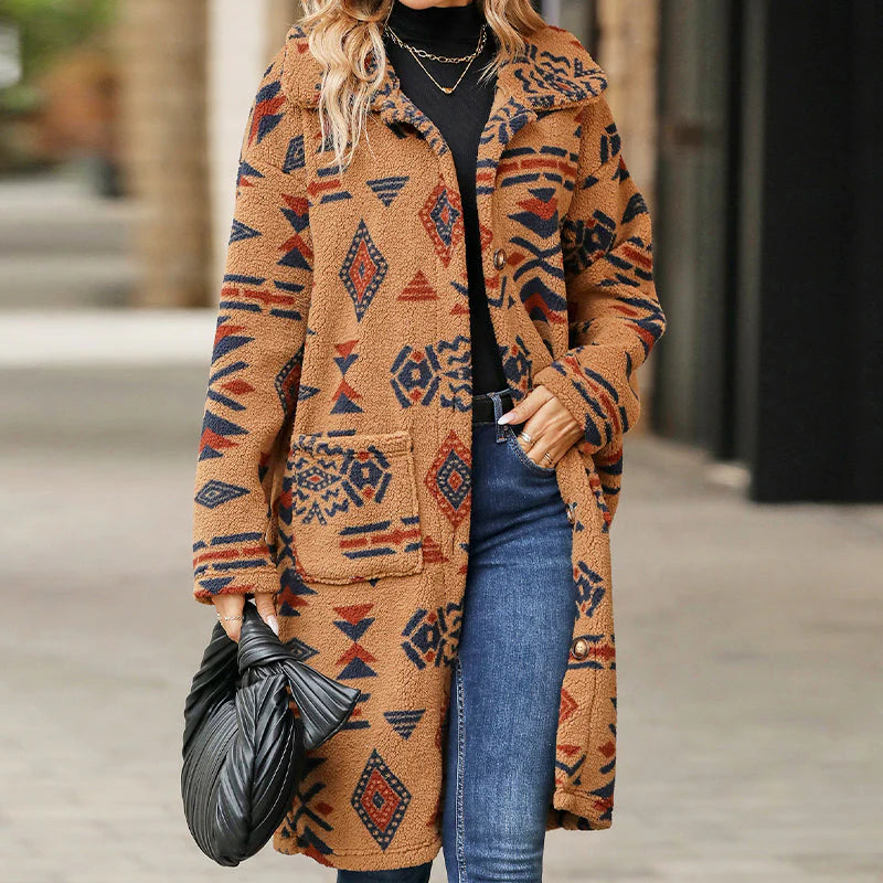 Dámsky kabát s potlačou