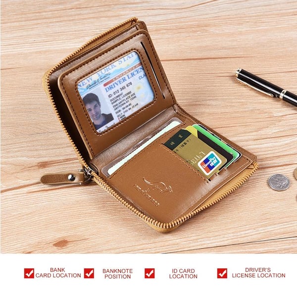 Pánska peňaženka so zipsom (chránená RFID)