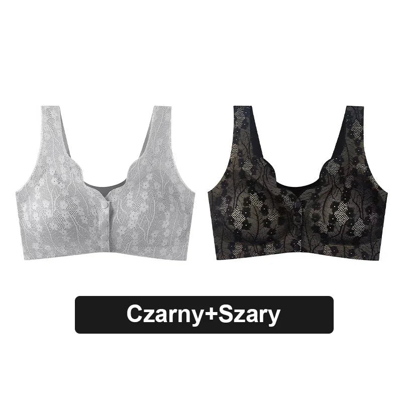【Kúp 1, získaj 1 zadarmo】Pohodlná čipkovaná podprsenka na gombíky pre väčšie veľkosti