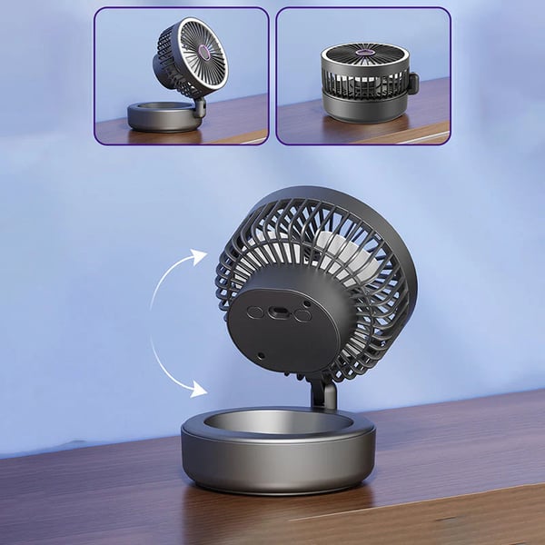 Prenosný skladací ventilátor 4 v 1 so svetlom, výpredaj