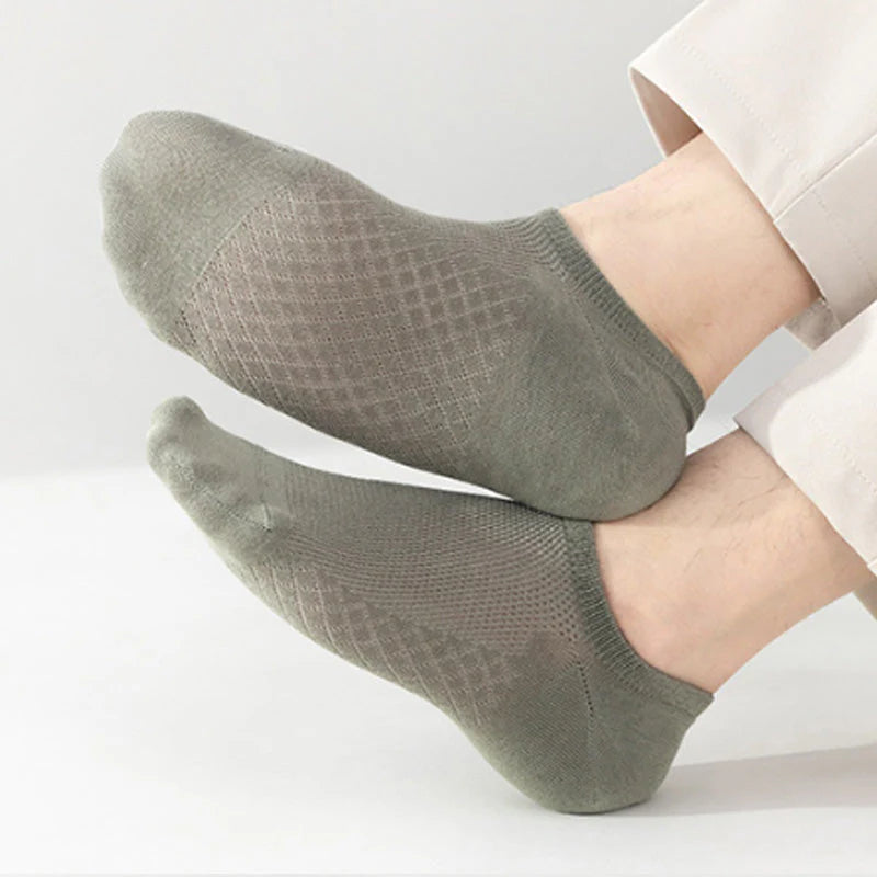 Pánske sieťované ponožky v jednofarebnom prevedení - priedušné a odvádzajúce vlhkosť