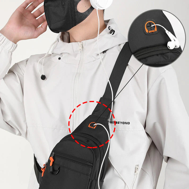 Pánska nepremokavá nylonová crossbody taška