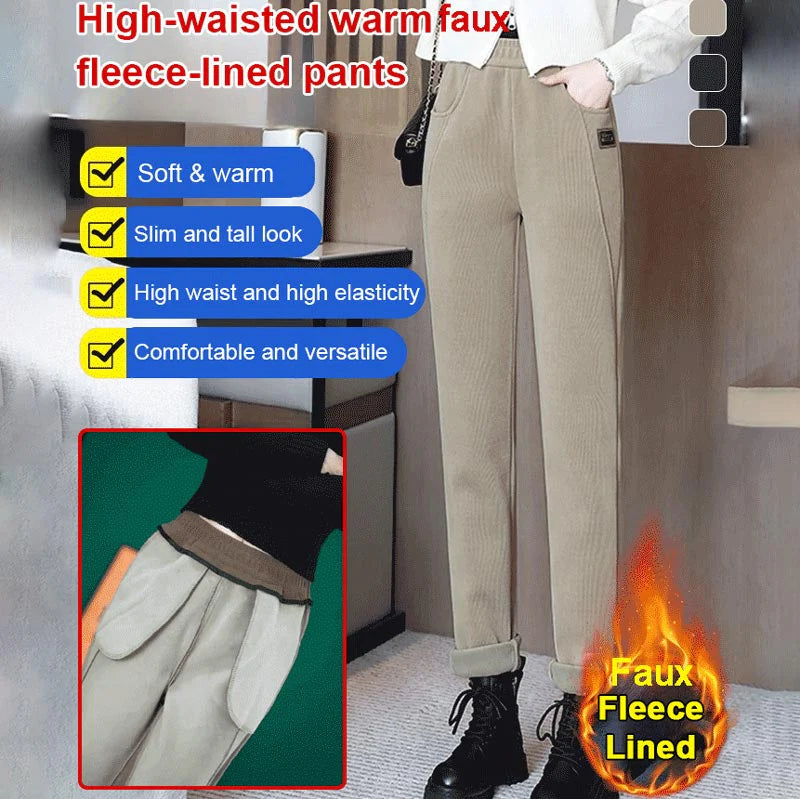 👖Teplé nohavice s vysokým pásom a vlnenou podšívkou