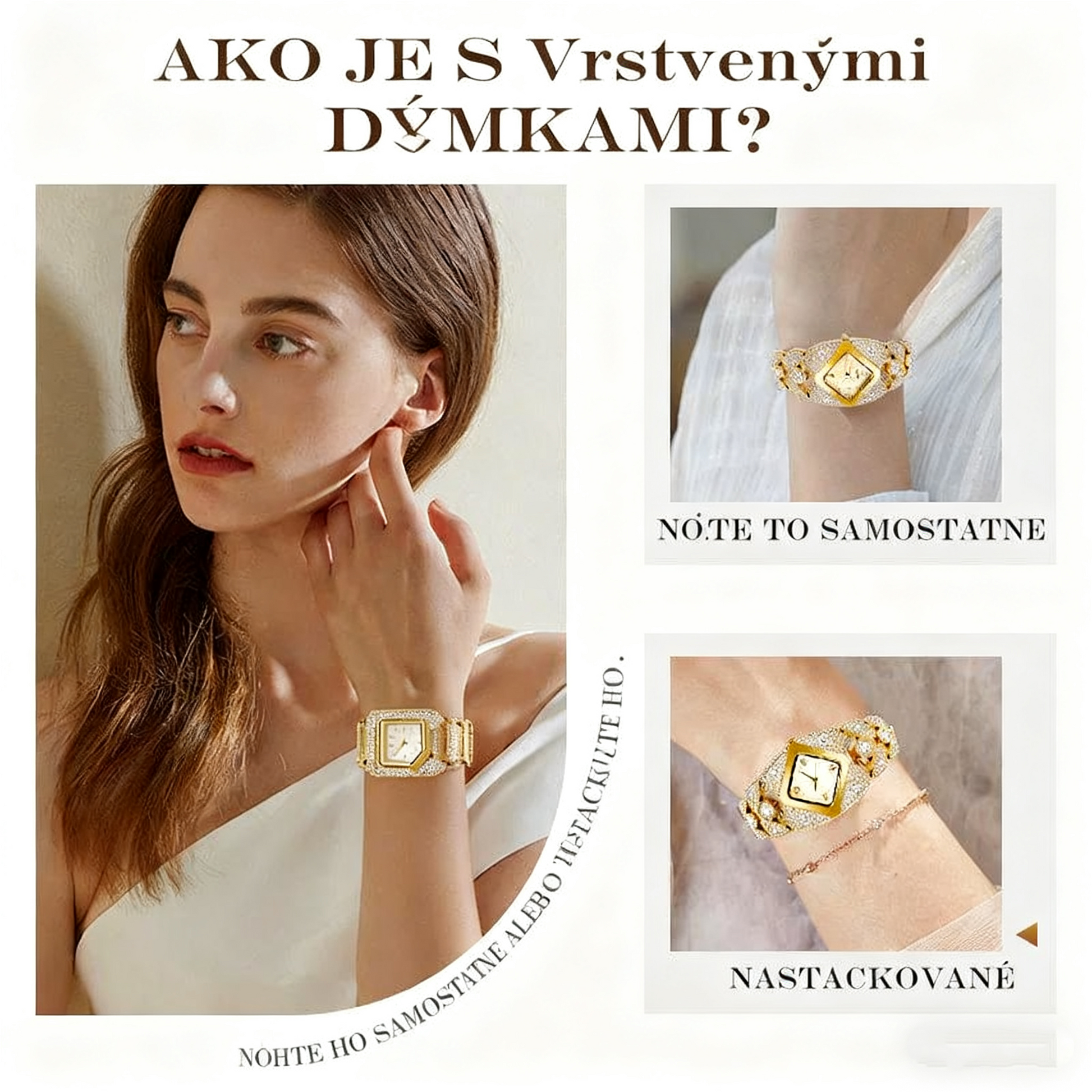 Dámske retro quartzové hodinky s trblietavými kamienkami⌚