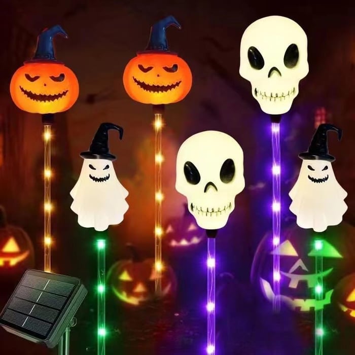 💡Balenie 6 solárnych halloweenskych LED svetiel na zem