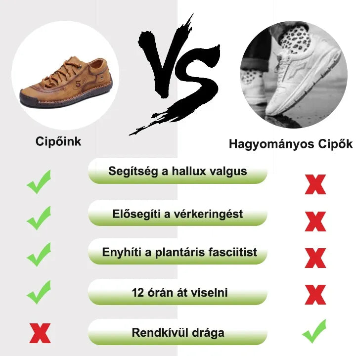 【🎁50% kedvezmény ma - ne hagyd ki】 Ergonomikus kialakítású ortopéd cipő - kiváló minőségű bőr + kézzel varrott 👞