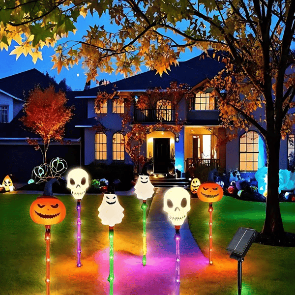 💡Balenie 6 solárnych halloweenskych LED svetiel na zem