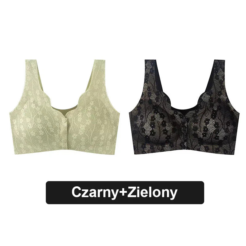 【Kúp 1, získaj 1 zadarmo】Pohodlná čipkovaná podprsenka na gombíky pre väčšie veľkosti
