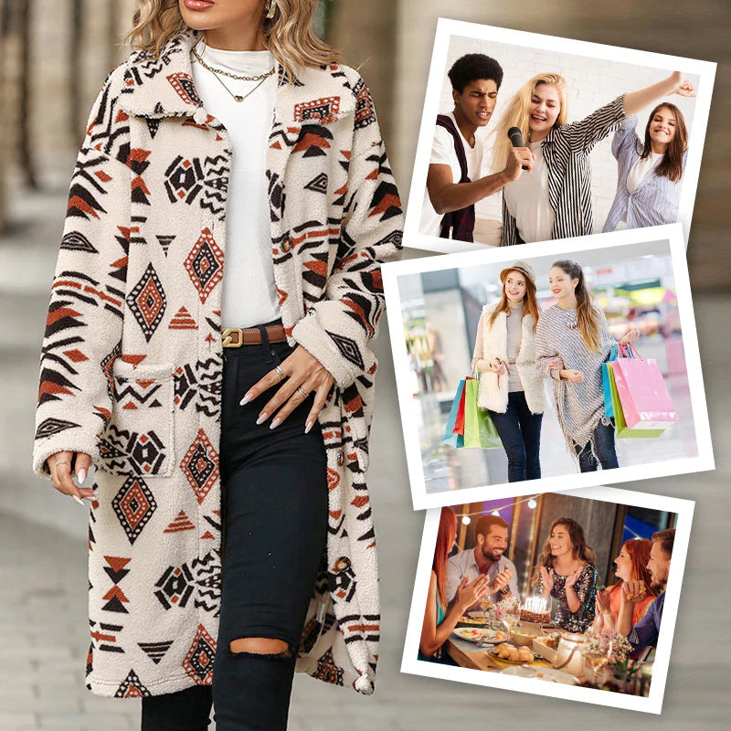 Dámsky kabát s potlačou