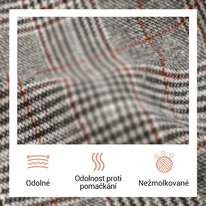 💃Jesenný malý dámsky oblek s klopovým golierom a kockovanými gombíkmi