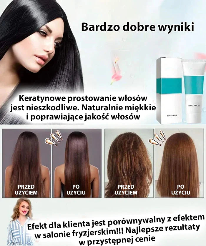 Krém na narovnávanie vlasov s keratínom