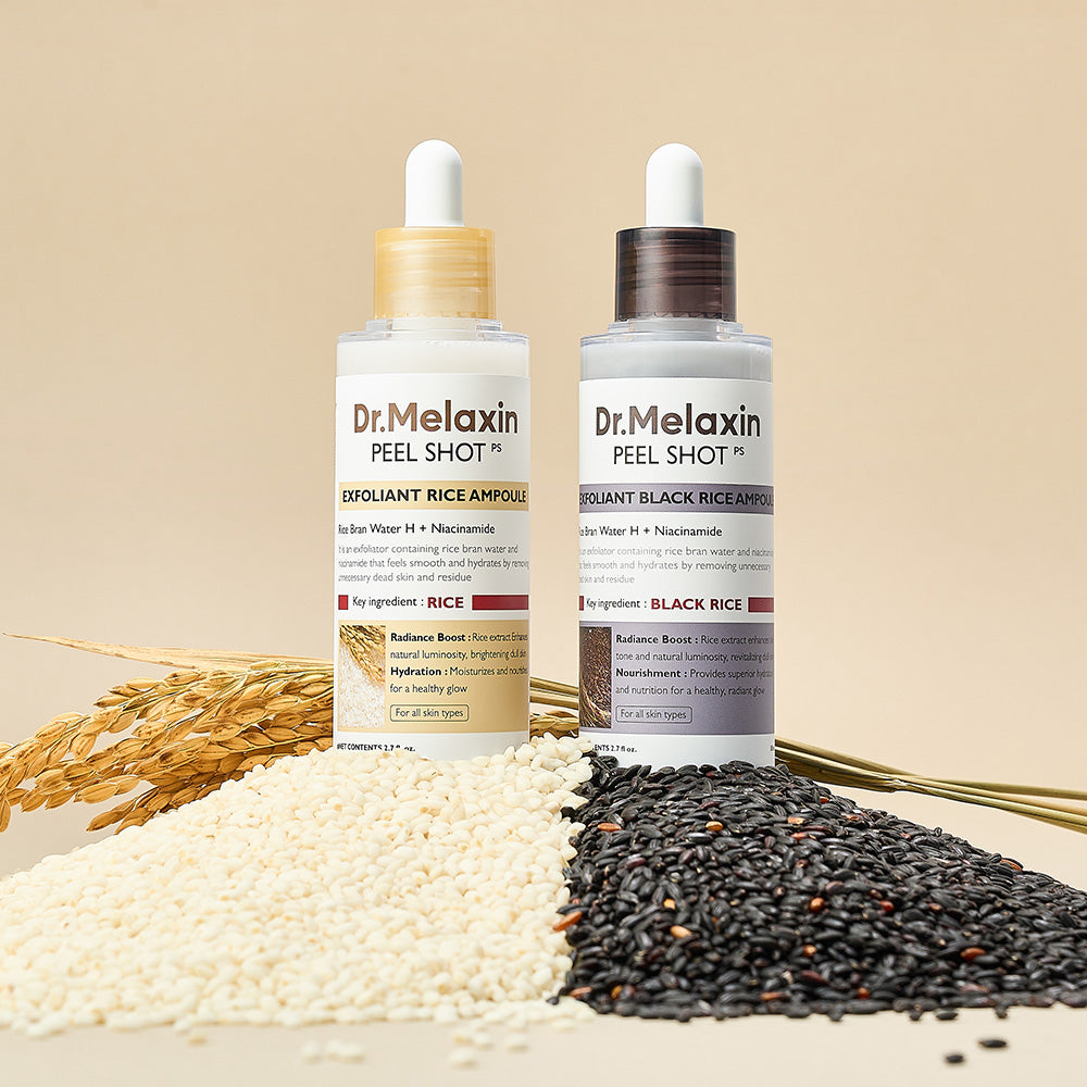 Kórejský Dr. Melaxin Biela a čierna ryža Exfoliačná hydratačná esencia Hydratačné jemné exfoliačné zmäkčujúce sérum Starostlivosť o pleť