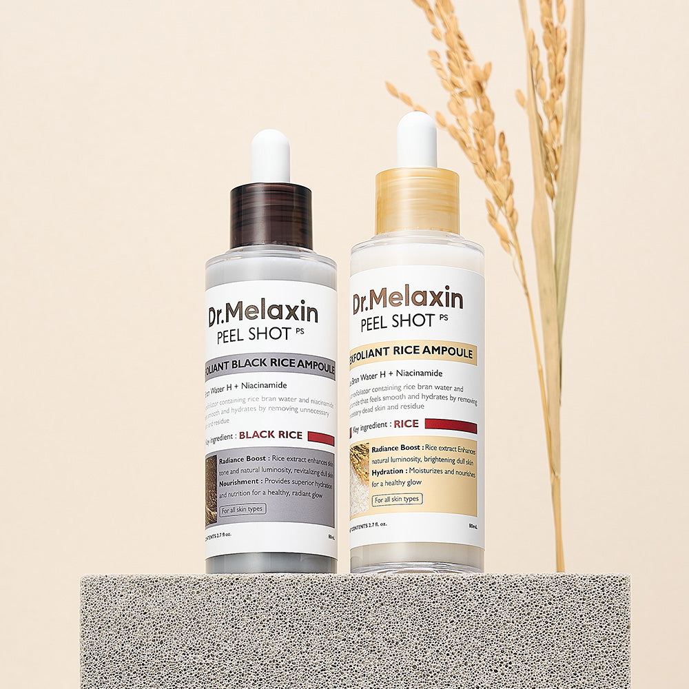 Kórejský Dr. Melaxin Biela a čierna ryža Exfoliačná hydratačná esencia Hydratačné jemné exfoliačné zmäkčujúce sérum Starostlivosť o pleť