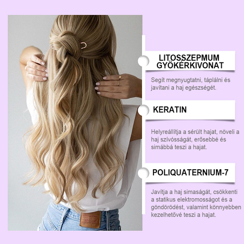 Fialová maska na blond vlasy – odstraňuje žlté tóny, obnovuje lesk a chráni farbu