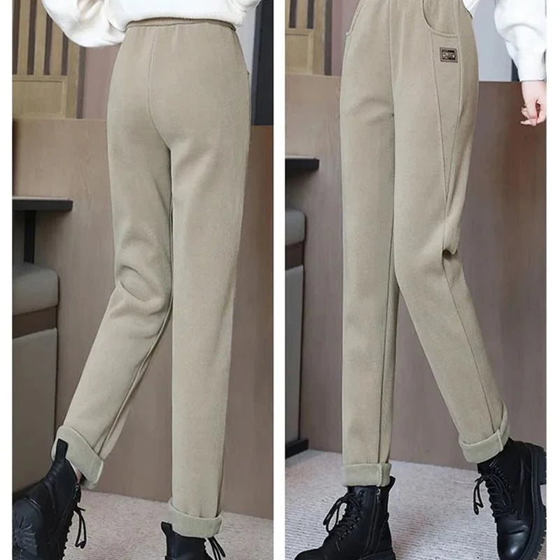👖Teplé nohavice s vysokým pásom a vlnenou podšívkou