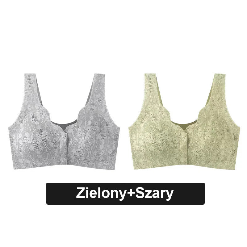 【Kúp 1, získaj 1 zadarmo】Pohodlná čipkovaná podprsenka na gombíky pre väčšie veľkosti