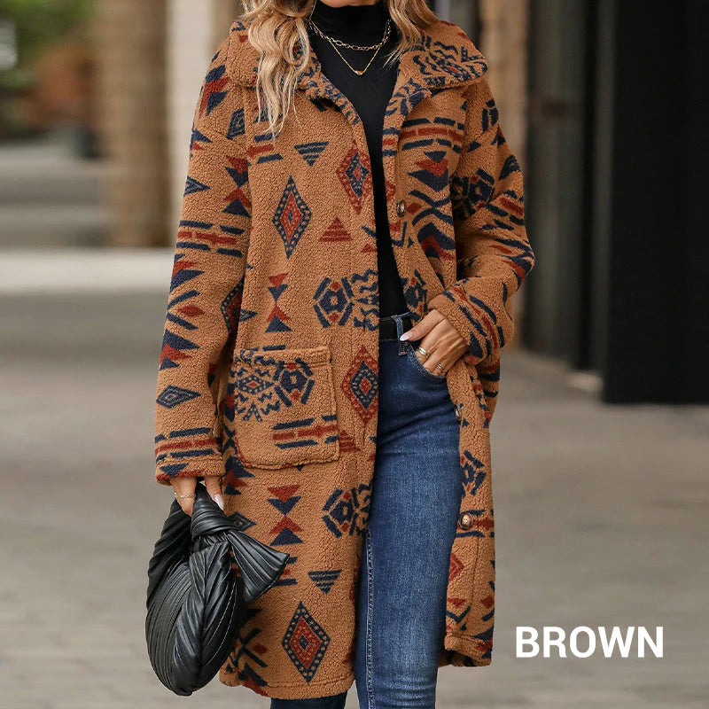 Dámsky kabát s potlačou