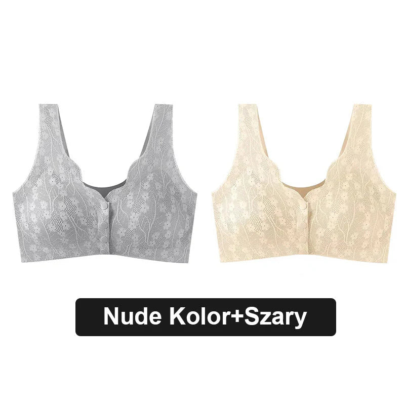 【Kúp 1, získaj 1 zadarmo】Pohodlná čipkovaná podprsenka na gombíky pre väčšie veľkosti