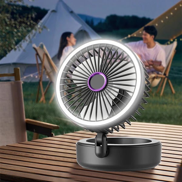 Prenosný skladací ventilátor 4 v 1 so svetlom, výpredaj
