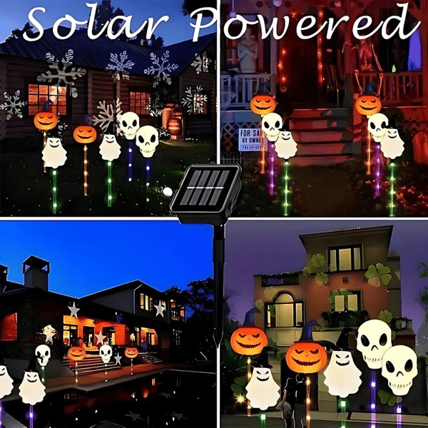 💡Balenie 6 solárnych halloweenskych LED svetiel na zem