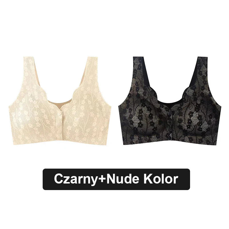 【Kúp 1, získaj 1 zadarmo】Pohodlná čipkovaná podprsenka na gombíky pre väčšie veľkosti