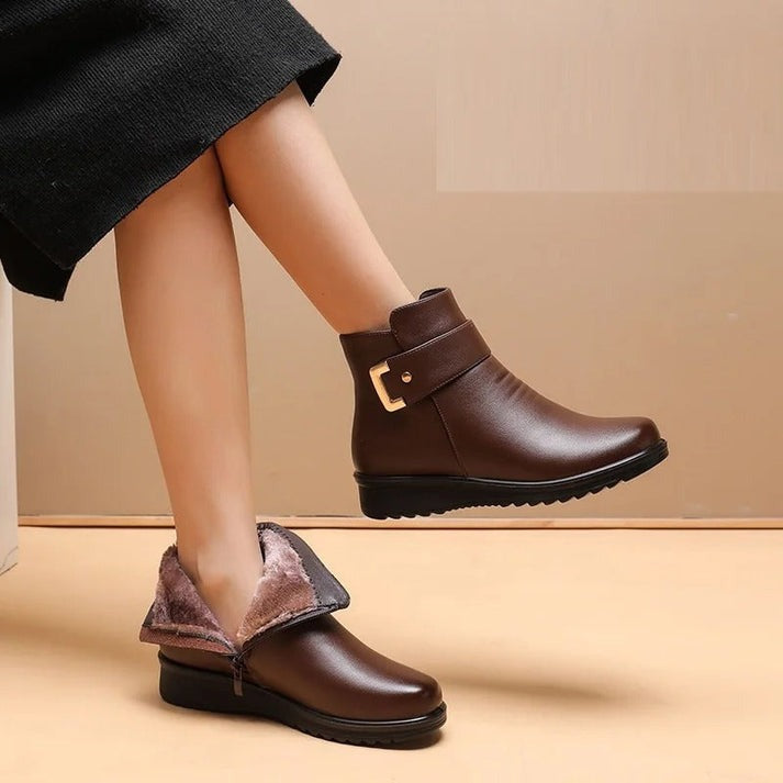 (❄️Utolsó nap az 50%-os kedvezményért) – Ne hagyd ki! ⏰ – Puha és kényelmes valódi gyapjú női cipő lábboltozat-támasztással a könnyebb járás érdekében.