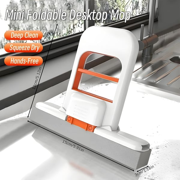 LAST DAY SALE 49% OFF - 2025 New Mini Foldable Desktop Mop - Durable Hands-Free Lazy Mop