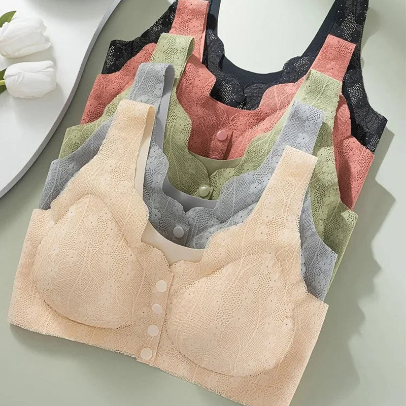 【Kúp 1, získaj 1 zadarmo】Pohodlná čipkovaná podprsenka na gombíky pre väčšie veľkosti