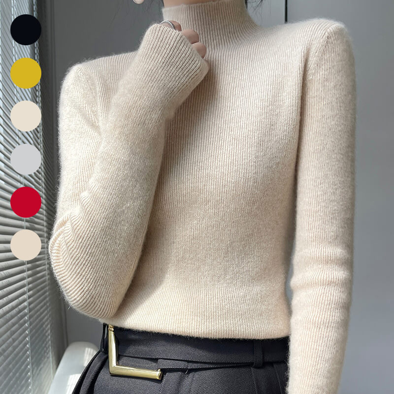 Pletený sveter do polovice s podšívkou