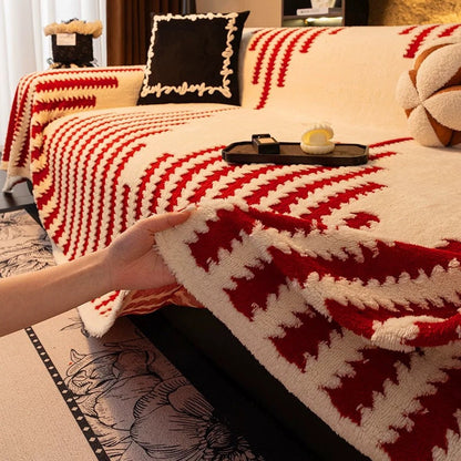 Мек плюшен противоплъзгащ калъф за диван